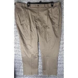 Haggar Iron Free Premium Khaki Pants Mens 50x32 Stretch Classic Fit
